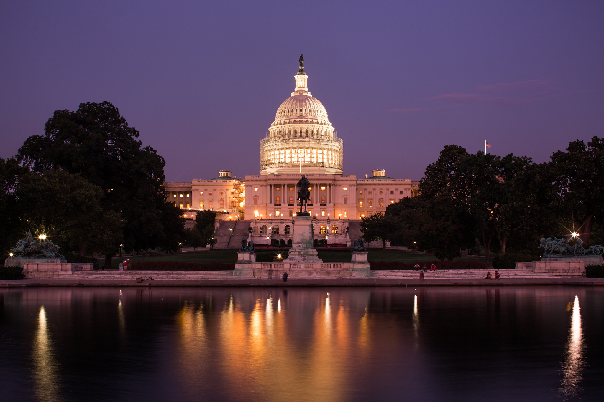 Capital late evening with purple hue. 